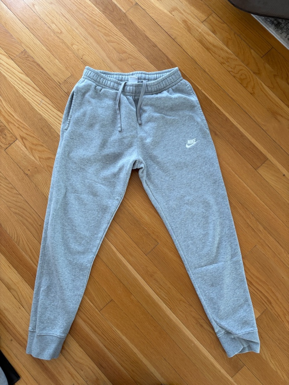Nike men’s size S Light Gray Fleece Joggers with Drawcord